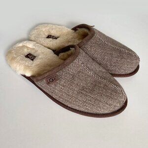 UGG Australia Mens Herringbone Scuff Slipper Grizzly Size 10